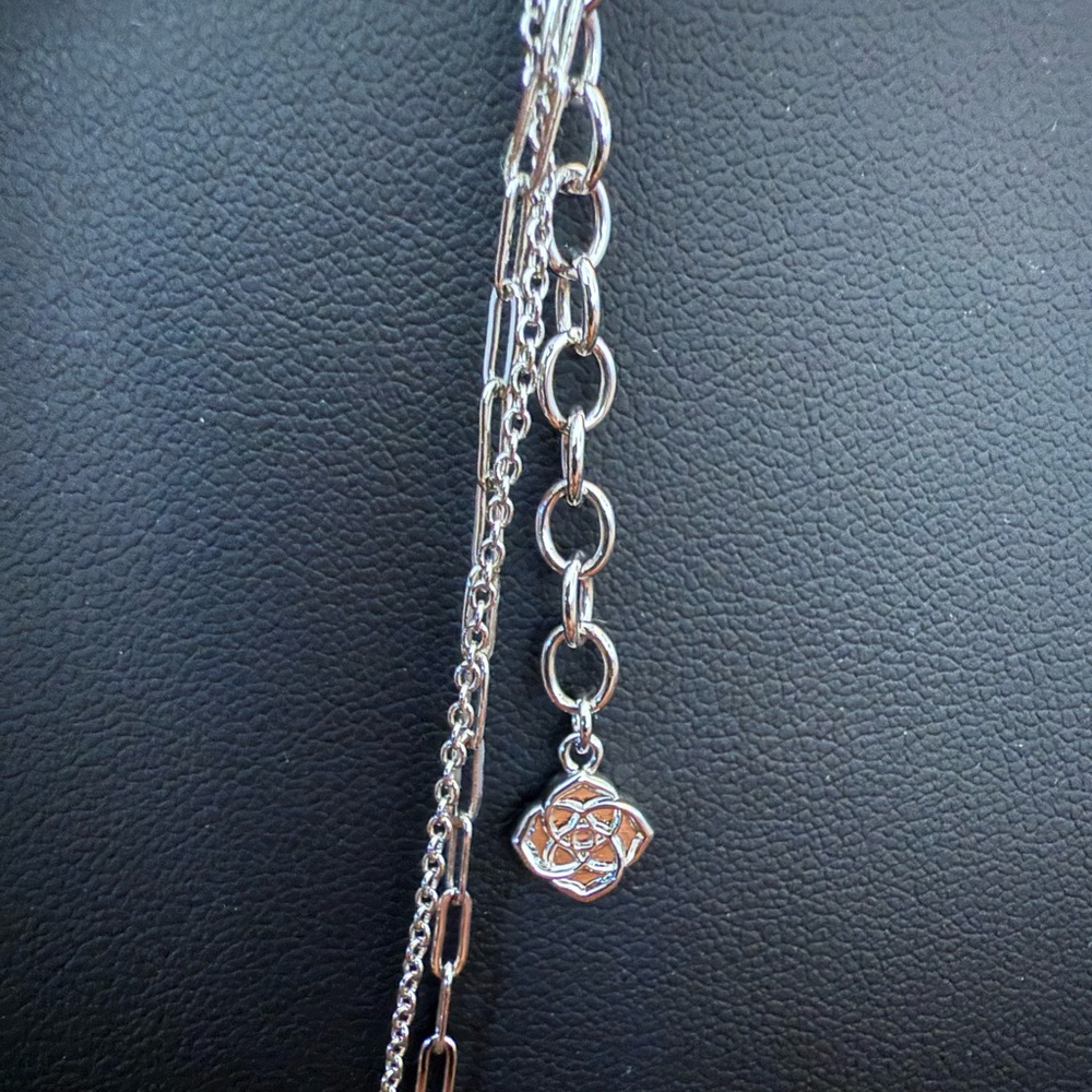 Kendra Scott Jaimee Silver-Tone Multi-Strand Paperclip Chain Y-Necklace - Picture 4 of 6